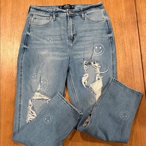 HOLLISTER Blue Jeans with Smiley Design